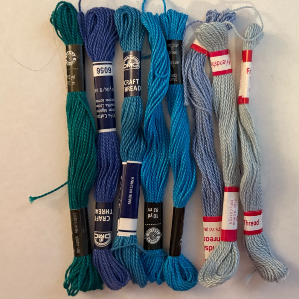 Embroidery Floss Friendship Yarn Craft Thread Set in Blue Shades
